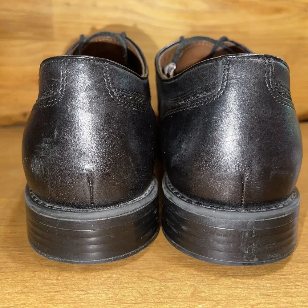 Johnston‎ & Murphy Shoes Men 11 Black Sheepskin Dress Casual Shoes Cap Toe
